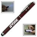 Red Touch Screen Stylus with Laser Pointer & Flashlight
